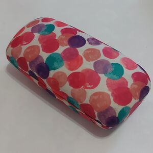Hard Candy Multicolor Ink Blot Polka Dots Clam Shell Sunglasses Case